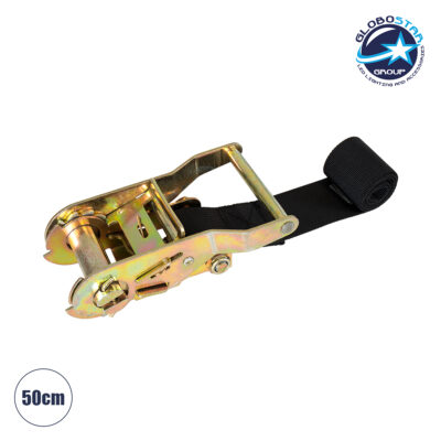 LEDTM® TREEBASE 90477 Ιμάντας με Καστάνια για Τοποθέτηση Φωτιστικών Σποτ σε κορμό Φυτών & Δέντρων - Μαύρο & Χρυσό - Μ50 x Π7.5 x Υ5cm