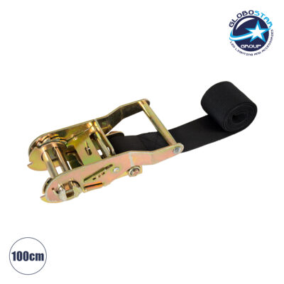 LEDTM® TREEBASE 90478 Ιμάντας με Καστάνια για Τοποθέτηση Φωτιστικών Σποτ σε κορμό Φυτών & Δέντρων - Μαύρο & Χρυσό - Μ100 x Π7.5 x Υ5cm