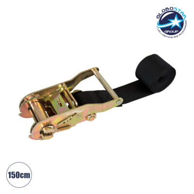 LEDTM® TREEBASE 90479 Ιμάντας με Καστάνια για Τοποθέτηση Φωτιστικών Σποτ σε κορμό Φυτών & Δέντρων - Μαύρο & Χρυσό - Μ150 x Π7.5 x Υ5cm