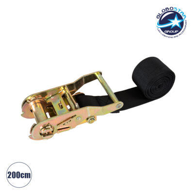 LEDTM® 90480 Ιμάντας με Καστάνια για Τοποθέτηση Φωτιστικών Σποτ σε κορμό Φυτών & Δέντρων - Μαύρο & Χρυσό - Μ200 x Π7.5 x Υ5cm