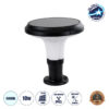 LEDTM® WHISPER 90535 Φωτιστικό Κολωνάκι Κήπου LED 10W 500lm 120° με Ενσωματωμένο Φωτοβολταϊκό Panel 6V 2W & Επαναφορτιζόμενη Μπαταρία Li-ion 3.2V 1800mAh με Αισθητήρα Ημέρας-Νύχτας Αδιάβροχο IP65 Ψυχρό Λευκό 6000K - Sanan SMD Chip - Γκρι Ανθρακί - Μ25 x Π25 x 28cm - 2 Χρόνια Εγγύηση