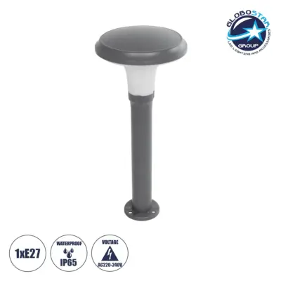 LEDTM® WHISPER 90548 Φωτιστικό Κολωνάκι Κήπου με Ντουί 1 x E27 AC 220-240V Αδιάβροχο IP65 - Γκρι Ανθρακί - Μ27 x Π27 x Υ79cm