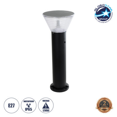 LEDTM® VEGGIE 90550 Φωτιστικό Κολωνάκι Κήπου με Ντουί 1 x E27 AC 220-240V Αδιάβροχο IP65 - Γκρι Ανθρακί - Μ23 x Π23 x Υ60cm