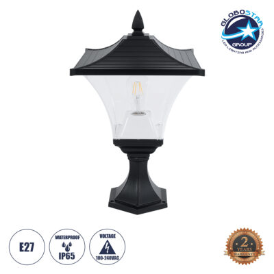 LEDTM® DIRAHIO 90552 Φωτιστικό Κολωνάκι Κήπου με Ντουί 1 x E27 AC 220-240V Αδιάβροχο IP65 - Γκρι Ανθρακί Ματ - Μ32 x Π32 x Υ52cm