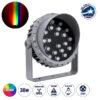 LEDTM® FLOODMENA 90648 Προβολέας Σποτ Wall Washer με Αντιθαμβωτική Γρίλια LED 36W 2880lm 30° DC 24V Αδιάβροχο IP65 Πολύχρωμο RGBW Dimmable DMX512 - Bridgelux SMD Chip - Γκρι Ανθρακί - Μ23 x Π23 x Υ18cm - 3 Χρόνια Εγγύηση