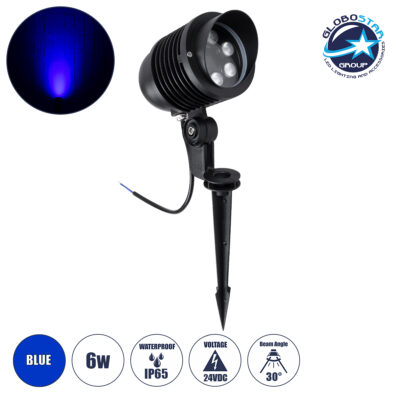 LEDTM® TREELIGHT-LINA 90655 Σποτ Φωτισμού Ειδικό για Φυτά - Δέντρα με Βάση Κήπου / Καρφωτό LED 6W 600lm 30° DC 24V Αδιάβροχο IP65 Μ10.5 x Π18 x Υ40cm Μπλε - Γκρι Ανθρακί - 3 Years Warranty