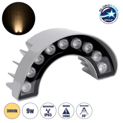 LEDTM® TREEWINA 90680 Κυρτή Μπάρα Φωτισμού Wall Washer για Φυτά - Δέντρα LED 9W 990lm 30° DC 24V Αδιάβροχο IP65 Θερμό Λευκό 2700K Dimmable - Bridgelux SMD Chip - Γκρι Ανθρακί - Μ20.5 x Π5.5 x Υ11cm - 3 Χρόνια Εγγύηση