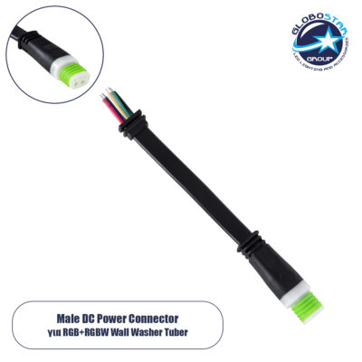 LEDTM® WWCONNECTOR 90708 5 Pin Σύνδεσμος Τροφοδοσίας για Wall Washers & Προβολείς με Είσοδο 5 x 0.25mm2 & Έξοδο 1 x Αρσενικό Βύσμα Αδιάβροχο IP65 - Μαύρο - Μ11 x Π2 x Υ1.2cm