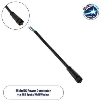 LEDTM® WWCONNECTOR 90777 5 Pin Σύνδεσμος Τροφοδοσίας για Wall Washers & Προβολείς με Είσοδο 5 x 0.25mm2 & Έξοδο 1 x Αρσενικό Βύσμα Αδιάβροχο IP65 - Μαύρο - Μ20 x Π1.5 x Υ1.5cm