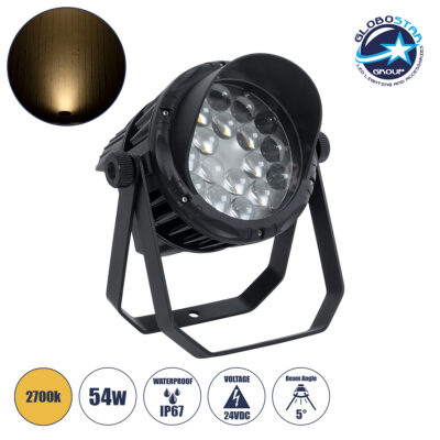 LEDTM® FLOODKARA 90818 Προβολέας Σποτ Wall Washer με Αντιθαμβωτική Γρίλια LED 54W 6480lm 5° DC 24V Αδιάβροχο IP67 Θερμό Λευκό 2700K Dimmable - CREE XPE Chip - Γκρι Ανθρακί - Μ28 x Π32 x H27cm - 3 Χρόνια Εγγύηση