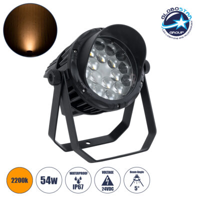 LEDTM® FLOODKARA 90819 Προβολέας Σποτ Wall Washer με Αντιθαμβωτική Γρίλια LED 54W 6210lm 5° DC 24V Αδιάβροχο IP67 Ultra Θερμό Λευκό 2200K Dimmable - CREE XPE Chip - Γκρι Ανθρακί - Μ28 x Π32 x H27cm - 3 Χρόνια Εγγύηση