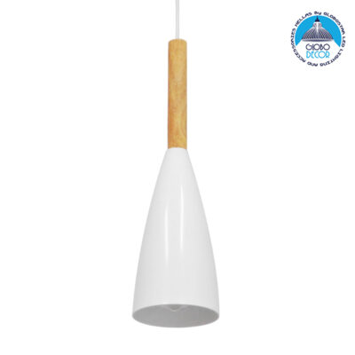 LEDTM® DILLON 00876 Μοντέρνο Κρεμαστό Φωτιστικό Οροφής με Ντουί 1 x E27 AC 220-240V IP20 - Λευκό - Μ11 x Π11 x Υ36cm