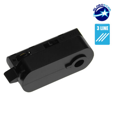 LEDTM S-40054 Διφασικός Connector 3 Καλωδίων Αντάπτορας Κρέμασης Φωτιστικών για Μαύρη Ράγα Οροφής
