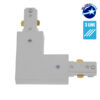 LEDTM S-40047 Διφασικός Connector 3 Καλωδίων Συνδεσμολογίας Ελ (L) για Λευκή Ράγα Οροφής