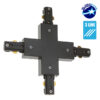 LEDTM S-40052 Διφασικός Connector 3 Καλωδίων Συνδεσμολογίας Cross (+) για Μαύρη Ράγα Οροφής