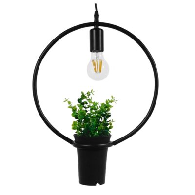 LEDTM® FLOWERPOT 10001212 Μοντέρνο Κρεμαστό Φωτιστικό Οροφής με Ντουί 1 x E27 AC 220-240V IP20 - Μαύρο & Πράσινο - Μ30 x Π30 x Υ30cm