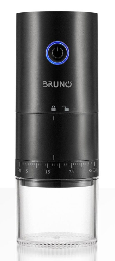 BRUNO ηλεκτρικός μύλος καφέ BRN-0256, επαναφορτιζόμενος, με 39 επίπεδα άλεσης, μαύρος