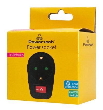 Alternative view of LEDTM αντάπτορας ρεύματος PT-810, 1x schuko, 16A, μαύρος