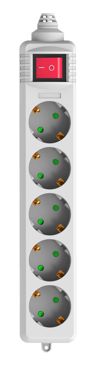 LEDTM πολύπριζο PT-886, 5x schuko, 16A, χωρίς καλώδιο, λευκό