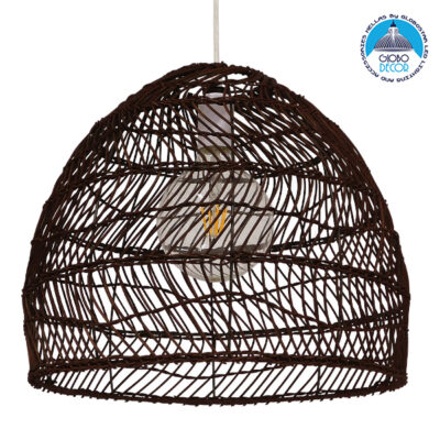LEDTM® MALIBU 00970 Boho Κρεμαστό Φωτιστικό Οροφής με Ντουί 1 x E27 AC 220-240V IP20 - Καφέ - Μ40 x Π40 x Υ35cm