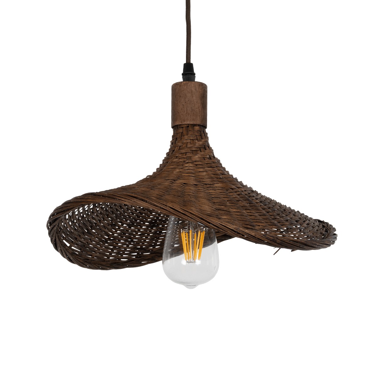 LEDTM® CUBA 01716 Boho Κρεμαστό Φωτιστικό Οροφής με Ντουί 1 x E27 AC 220-240V IP20 - Καφέ - Μ33 x Π30 x Υ22cm