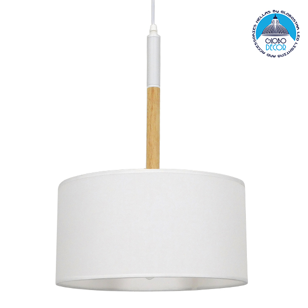 LEDTM® BRONX 01518 Μοντέρνο Κρεμαστό Φωτιστικό Οροφής με Ντουί 1 x E27 AC 220-240V IP20 - Λευκό - Μ35 x Π35 x Υ50cm