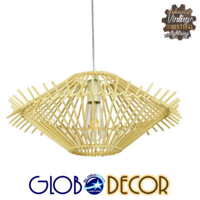 LEDTM® SASSO 01601 Boho Κρεμαστό Φωτιστικό Οροφής με Ντουί 1 x E27 AC 220-240V IP20 - Μπεζ - Μ50 x Π50 x Y23cm