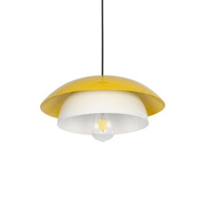 Alternative view of LEDTM® AURA 204-0118 Μοντέρνο Κρεμαστό Φωτιστικό Οροφής με Ντουί 1 x E27 AC 220-240V IP20 - Κίτρινο & Λευκό - Μ31 x Π31 x Υ27cm