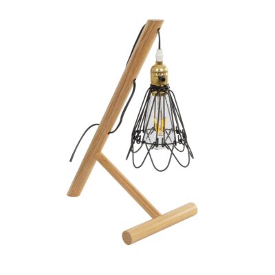 LEDTM® ELMA 999-0239 Μοντέρνο Επιτραπέζιο Φωτιστικό Πορτατίφ με Ντουί 1 x E27 AC 220-240V IP20 - Μπεζ & Μαύρο - Μ35 x Π20 x Υ43cm