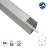LEDTM® ALP-LINEAR BRIGHTRAIL 61776-3M Επιφανειακό / Κρεμαστό / Επιτοίχιο Προφίλ Αλουμινίου με Λευκό Γαλακτερό Πατητό Κάλυμμα για Ταινίες LED IP20 - Γκρι Ανθρακί Ματ - Μ300 x Π5 x Υ7.5cm