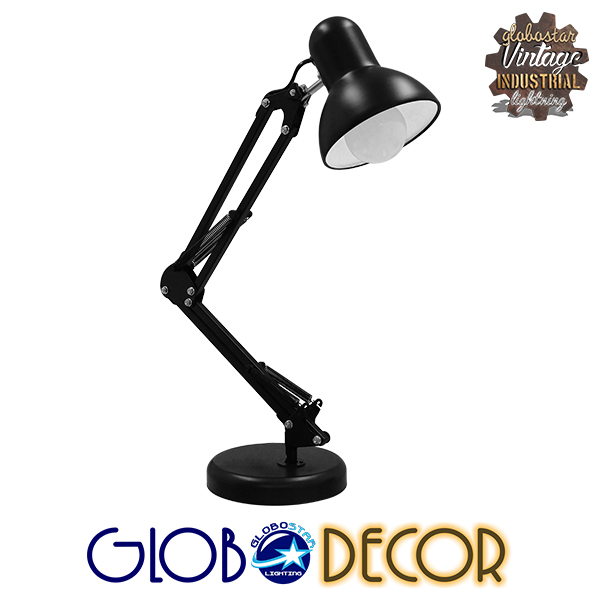 LEDTM® DESK 01538 Μοντέρνο Επιτραπέζιο Φωτιστικό Πορτατίφ με Ντουί 1 x E27 AC 220-240V IP20 - Μαύρο - Μ15 x Π15 x Υ67cm