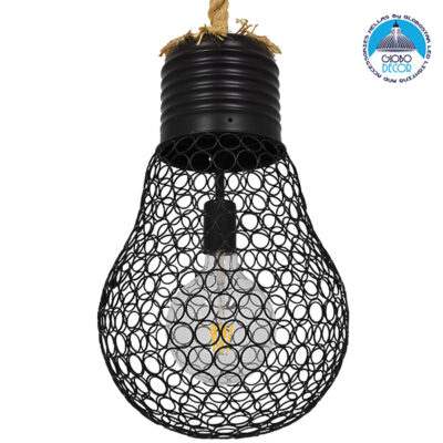 LEDTM® URBAN 01522 Vintage Κρεμαστό Φωτιστικό Οροφής με Ντουί 1 x E27 AC 220-240V IP20 - Μαύρο & Μπεζ - Μ28 x Π28 x Υ40cm