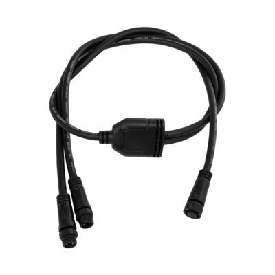 Alternative view of LEDTM® CONNECTOR 60954 2 Pin Καλώδιο/Επέκταση Τ 1 Μέτρου με Είσοδο 1 x Αρσενικό Βύσμα & Έξοδο 2 x Θηλυκά Βύσματα Αδιάβροχο IP68 - Μαύρο - Μ100 x Π3.7 x Υ1.4cm