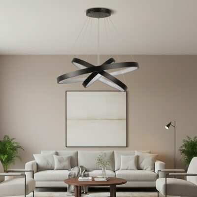 Alternative view of kelvo® NEMESIS KLV-101-0220-V2 Κρεμαστό Φωτιστικό Οροφής LED 120W 12000lm 180° AC 220-240V IP20 Ρυθμιζόμενο Λευκό CCT με Χειριστήριο από 2700K έως 6000K Dimmable - Lumileds SMD Chip - Μαύρο Ματ - Μ80 x Π80 x Υ80cm - 3 Χρόνια Εγγύηση