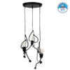 LEDTM® LITTLE MAN 01655 Μοντέρνο Κρεμαστό Φωτιστικό Οροφής με Ντουί 3 x E27 AC 220-240V IP20 - Μαύρο - Μ45 x Π45 x Υ40cm