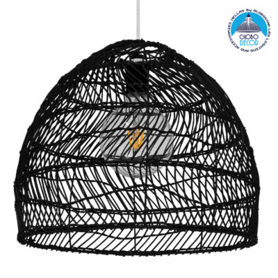 LEDTM® MALIBU 00969 Boho Κρεμαστό Φωτιστικό Οροφής με Ντουί 1 x E27 AC 220-240V IP20 - Μαύρο - Μ40 x Π40 x Υ35cm