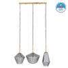 LEDTM® AMARIS 00975 Μοντέρνο Κρεμαστό Φωτιστικό Οροφής με Ντουί 3 x E27 AC 220-240V IP20 - Χρυσό & Ασημί - Μ75 x Π30 x Υ30cm