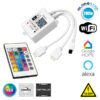 LEDTM® 73411 Ασύρματος Smart Home Wi-Fi LED RGB Controller με 2 Εξόδους RGB και Χειριστήριο IR DC 12V Max 100W - DC 24V Max 200W
