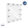 LEDTM® MAKEUP MIRROR-80x80-4 Μοντέρνος Καθρέπτης Μακιγιάζ με Πλαίσιο Φυσικού Ξύλου με Διακόπτη On/Off 12 x E27 AC220-240V - Μ80 x Π7 x Υ80cm - Λευκή Λάκα