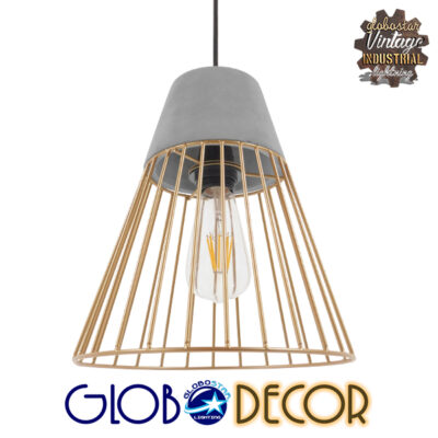 LEDTM® DURANT 01323 Μοντέρνο Κρεμαστό Φωτιστικό Οροφής με Ντουί 1 x E27 AC 220-240V IP20 - Γκρι & Χρυσό - Μ25 x Π25 x Υ31cm