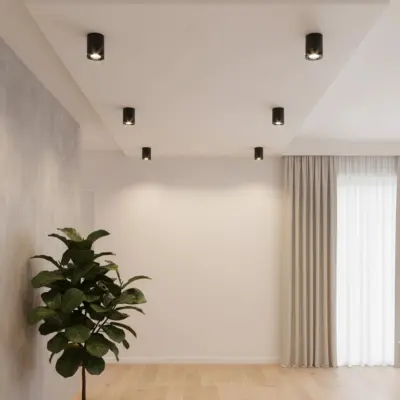 kelvo® AKIRA KLV-101-0024 Κινούμενο Φωτιστικό Downlight Σποτ για Λάμπα MR16 με Ντουί GU10 AC 220-240V IP20 - Μαύρο Ματ - Μ8 x Π8 x Υ10cm