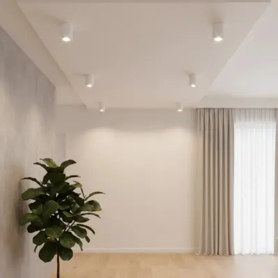 kelvo® AKIRA KLV-101-0025 Κινούμενο Φωτιστικό Downlight Σποτ για Λάμπα MR16 με Ντουί GU10 AC 220-240V IP20 - Λευκό Ματ - Μ8 x Π8 x Υ10cm