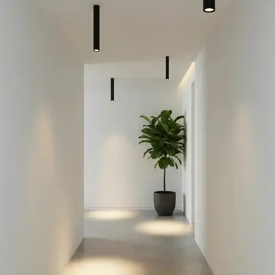 kelvo® DUCT KLV-101-0052 Φωτιστικό Downlight Σποτ για Λάμπα MR16 με Ντουί GU10 AC 220-240V IP20 - Μαύρο Ματ - Μ6 x Π6 x Υ45cm