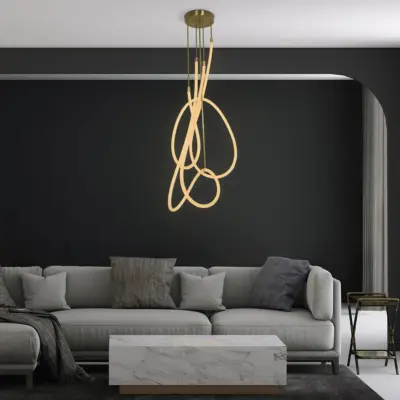 kelvo® GLOW KLV-101-0154 Φωτιστικό Οροφής LED 85W 8500lm 360° AC 220-240V IP20 Ρυθμιζόμενο Λευκό CCT με Χειριστήριο από 2700K έως 6000K Dimmable - Lumileds SMD Chip - Χρυσό Πλατίνα - Μ100 x Π100 x Υ140cm - 3 Χρόνια Εγγύηση