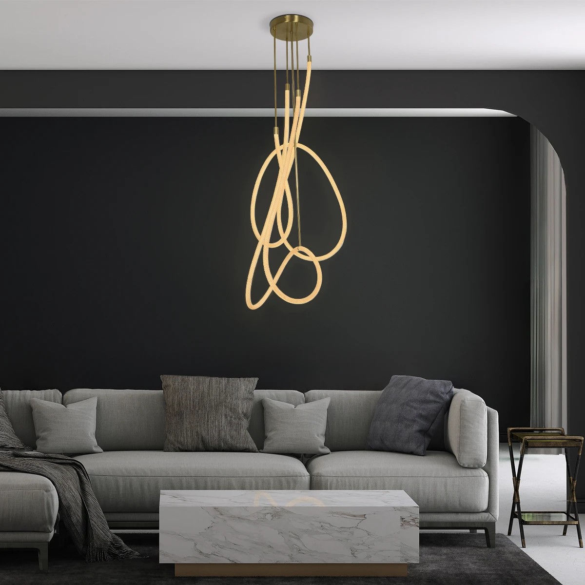 kelvo® GLOW KLV-101-0154 Φωτιστικό Οροφής LED 85W 8500lm 360° AC 220-240V IP20 Ρυθμιζόμενο Λευκό CCT με Χειριστήριο από 2700K έως 6000K Dimmable - Lumileds SMD Chip - Χρυσό Πλατίνα - Μ100 x Π100 x Υ140cm - 3 Χρόνια Εγγύηση