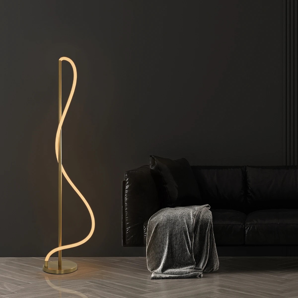 kelvo® GLOW KLV-101-0173 Επιδαπέδιο Φωτιστικό LED 30W 3000lm 360° AC 220-240V IP20 Ρυθμιζόμενο Λευκό CCT με Αφή 2700K/4500K/6000K Dimmable - Lumileds SMD Chip - Χρυσό Πλατίνα - Μ45 x Π45 x Υ160cm - 3 Χρόνια Εγγύηση
