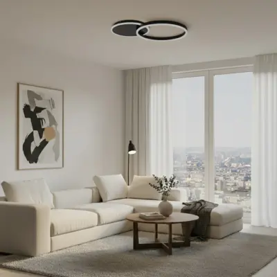 Alternative view of kelvo® VENOM KLV-101-0181 Φωτιστικό Οροφής LED 45W 4500lm 360° AC 220-240V IP20 Ρυθμιζόμενο Λευκό CCT με Χειριστήριο από 2700K έως 6000K Dimmable - Lumileds SMD Chip - Μαύρο Ματ - Μ60 x Π40 x Υ7.5cm - 3 Χρόνια Εγγύηση