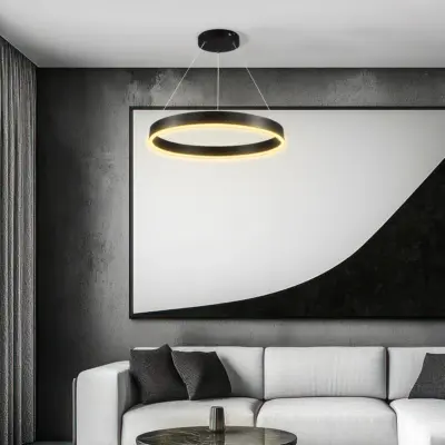 kelvo® VENOM KLV-101-0187 Κρεμαστό Φωτιστικό Οροφής LED 45W 4500lm 120° AC 220-240V IP20 Ρυθμιζόμενο Λευκό CCT με Χειριστήριο από 2700K έως 6000K Dimmable - Lumileds SMD Chip - Μαύρο Ματ - Μ60 x Π60 x Υ6.5cm - 3 Χρόνια Εγγύηση