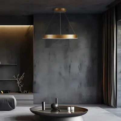 Alternative view of kelvo® VENOM KLV-101-0189 Κρεμαστό Φωτιστικό Οροφής LED 45W 4500lm 120° AC 220-240V IP20 Ρυθμιζόμενο Λευκό CCT με Χειριστήριο από 2700K έως 6000K Dimmable - Lumileds SMD Chip - Χρυσό Πλατίνα - Μ60 x Π60 x Υ6.5cm - 3 Χρόνια Εγγύηση