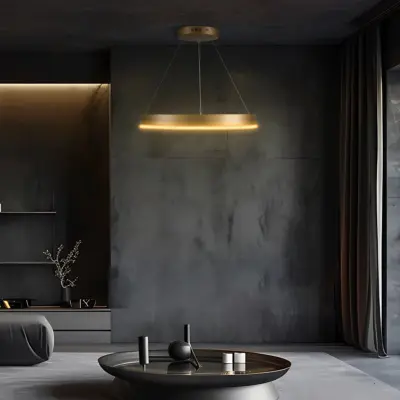 kelvo® VENOM KLV-101-0189 Κρεμαστό Φωτιστικό Οροφής LED 45W 4500lm 120° AC 220-240V IP20 Ρυθμιζόμενο Λευκό CCT με Χειριστήριο από 2700K έως 6000K Dimmable - Lumileds SMD Chip - Χρυσό Πλατίνα - Μ60 x Π60 x Υ6.5cm - 3 Χρόνια Εγγύηση